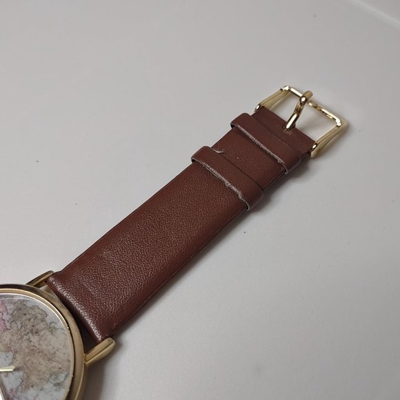 Brown And Gold Tone Map Watch - Picture 4 of 12